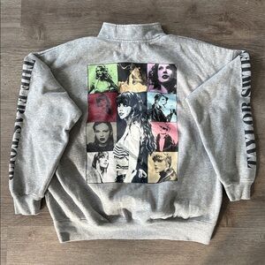 Taylor Swift The Eras Tour Graphic Gray Sweatshirt Size Small